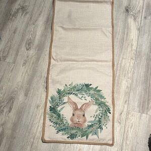 Easter Bunny Table Runner with Greenery